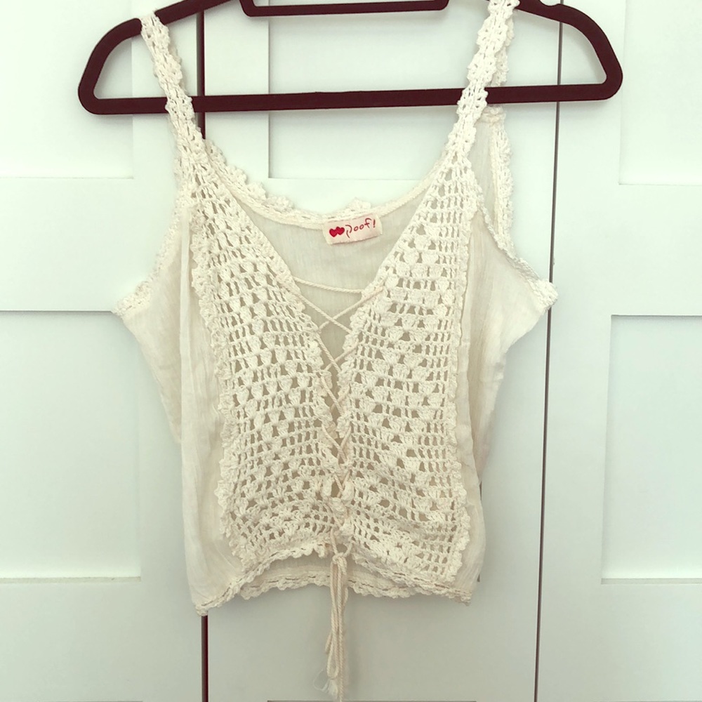 Crochet cross crop top